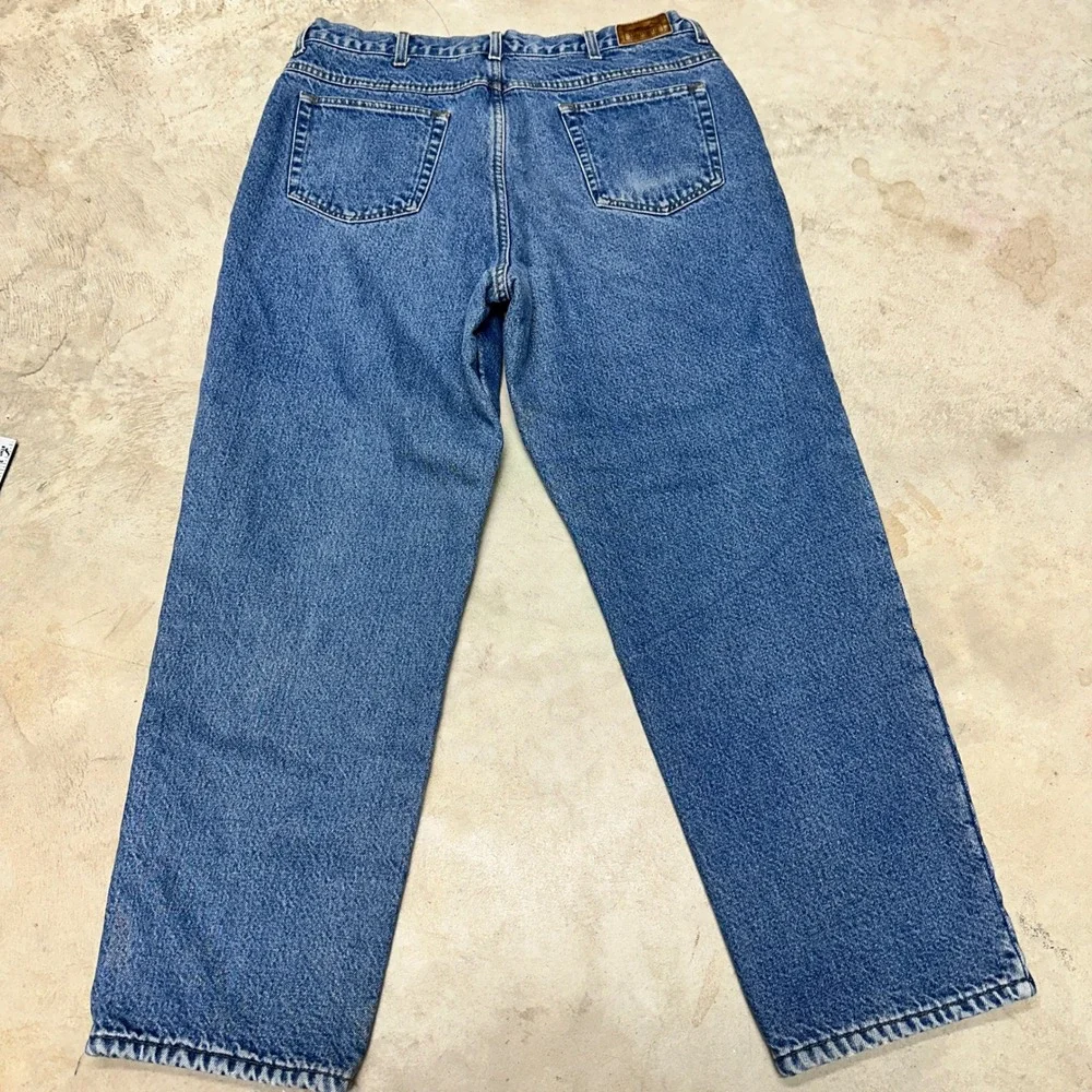 Vintage Denim Jeans Sz 36x29 Blue Straight Leg High Rise Cotton Blend‎ LL BEAN